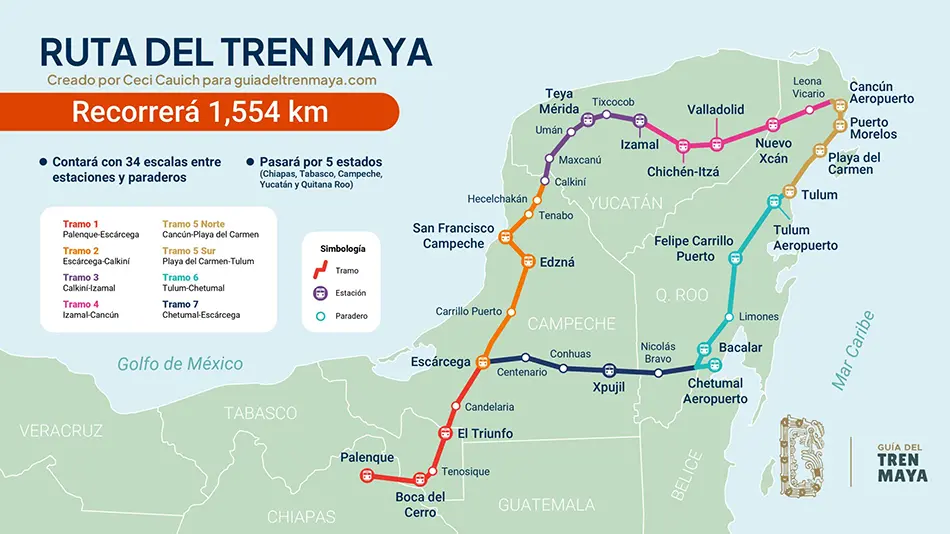Ruta del tren maya.